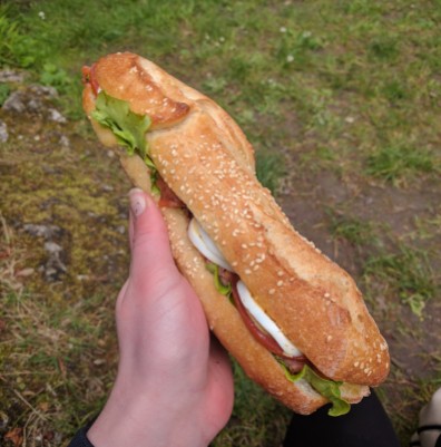 Sandwich saumon-crudités