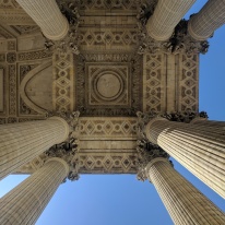 View from beneath the portico of the Pantheon
