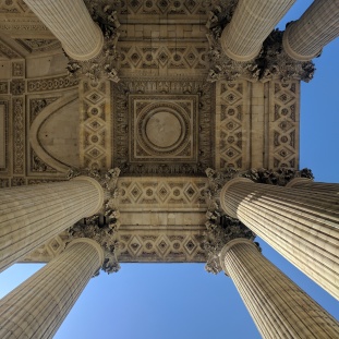 View from beneath the portico of the Pantheon